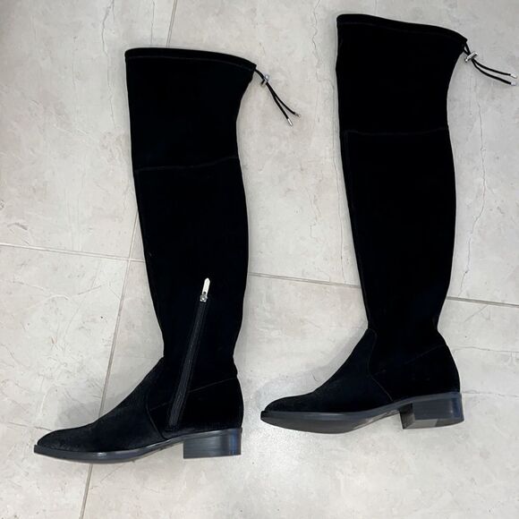 Sam Edelman Black Paloma Thigh High Boots | Size 8. Black Velour material - Picture 1 of 11